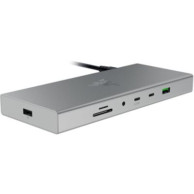 Razer USB 4 Dock 14-poorts high-speed docking station voor gaming en productiviteit Ondersteunt twee schermen, opladen van apparaten (3x USB-C, 5x USB-A, HDMI) wit Razer USB 4 Dock 14-poorts high-speed docking station voor gaming en productiviteit Ondersteunt twee schermen, opladen van apparaten (3x USB-C, 5x USB-A, HDMI) wit