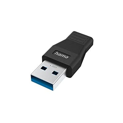 Hama USB C-adapter, USB A-stekker naar USB C-aansluiting (voor het aansluiten van pc, laptop, MacBook, tablet met USB-C-kabel of USB-C-hub, met supersnelle gegevensoverdracht 5 Gbit/s, USB 3.2 Hama USB C-adapter, USB A-stekker naar USB C-aansluiting (voor het aansluiten van pc, laptop, MacBook, tablet met USB-C-kabel of USB-C-hub, met supersnelle gegevensoverdracht 5 Gbit/s, USB 3.2
