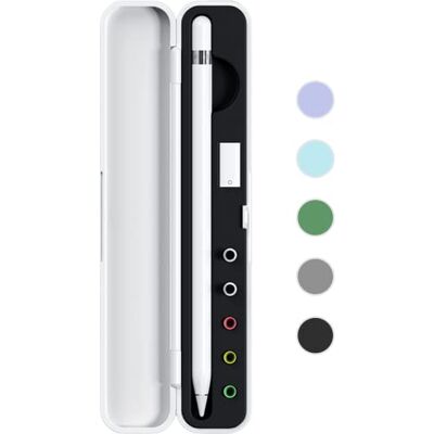 Meowster Draaghoes voor Apple Pencil 2e en 1e generatie opbergdoos met deksel beschermhoes voor iPad stylus standaard accessoires schokdemping (zwart) Meowster Draaghoes voor Apple Pencil 2e en 1e generatie opbergdoos met deksel beschermhoes voor iPad stylus standaard accessoires schokdemping (zwart)