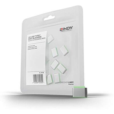 LINDY 10 stuks USB type C poortblokkering (zonder sleutel) groen LINDY 10 stuks USB type C poortblokkering (zonder sleutel) groen