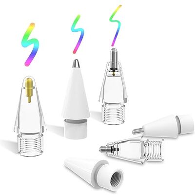 MoKo 6 stuks Apple Pencil USB-C Tips, vervangende tips voor Apple Pencil 1e / 2e generatie, Apple Pencil Spare Nibs voor iPad Pen/Stylus Pen, Geen slijtage Precise Control Tips Plastic/Metal iPencil Tips MoKo 6 stuks Apple Pencil USB-C Tips, vervangende tips voor Apple Pencil 1e / 2e generatie, Apple Pencil Spare Nibs voor iPad Pen/Stylus Pen, Geen slijtage Precise Control Tips Plastic/Metal iPencil Tips