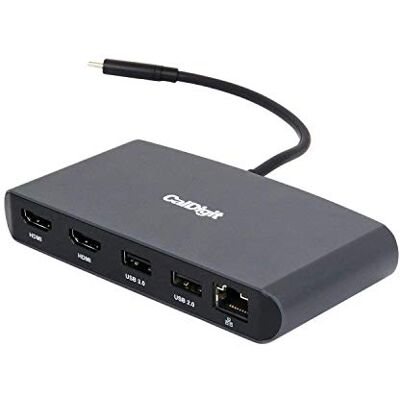 CalDigit Thunderbolt 3 Mini Dock (HDMI 2.0) Draagbaar, busvoeding, 40Gbs, Dual 4K @ 60Hz, USB 3.0 en 2.0, GbE LAN. Compatibel met Mac en Thunderbolt 3 PC (Dual HDMI 2.0) CalDigit Thunderbolt 3 Mini Dock (HDMI 2.0) Draagbaar, busvoeding, 40Gbs, Dual 4K @ 60Hz, USB 3.0 en 2.0, GbE LAN. Compatibel met Mac en Thunderbolt 3 PC (Dual HDMI 2.0)