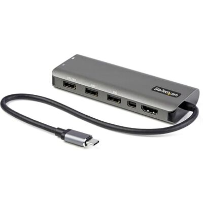 StarTech .com USB C multiport adapter USB-C naar HDMI of Mini DisplayPort 4K 60Hz, 100W 4-poorts USB Hub 10Gbps Mini USB Type-C docking station met 30,5 cm aangehechte kabel StarTech .com USB C multiport adapter USB-C naar HDMI of Mini DisplayPort 4K 60Hz, 100W 4-poorts USB Hub 10Gbps Mini USB Type-C docking station met 30,5 cm aangehechte kabel