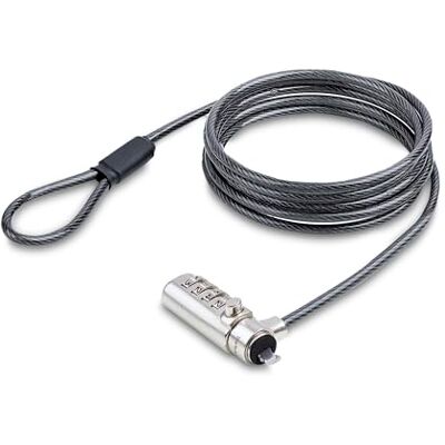 StarTech .com Noble Wedge Laptophangslot, 2 m kabel, cijferslot/veiligheidsslot, diefstalbeveiliging StarTech .com Noble Wedge Laptophangslot, 2 m kabel, cijferslot/veiligheidsslot, diefstalbeveiliging