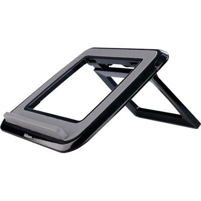 Fellowes QuickLift I-Spire Laptopstandaard, opvouwbaar, voor laptops tot 17 inch, 7 instelhoeken, geventileerde standaard, zwart Fellowes QuickLift I-Spire Laptopstandaard, opvouwbaar, voor laptops tot 17 inch, 7 instelhoeken, geventileerde standaard, zwart