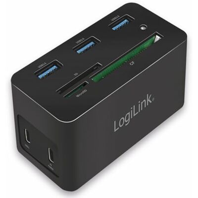 Logilink UA0370 USB-C Multiport Mini Dock 10-in-1 connector met PW (Power Delivery), zwart Logilink UA0370 USB-C Multiport Mini Dock 10-in-1 connector met PW (Power Delivery), zwart