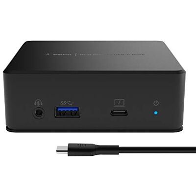 Belkin Dual Display USB-C Docking Station (PD 85W, HDMI, USB-A 3.1 1e generatie, USB-C, Gigabit Ethernet, PSU 135W, audio-ingang/uitgang, USB C-hub voor MacBook, Windows, Chromebook, enz.) Belkin Dual Display USB-C Docking Station (PD 85W, HDMI, USB-A 3.1 1e generatie, USB-C, Gigabit Ethernet, PSU 135W, audio-ingang/uitgang, USB C-hub voor MacBook, Windows, Chromebook, enz.)