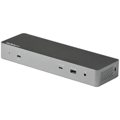 StarTech . com Thunderbolt 3 dockingstation met USB-C hostcompatibiliteit Dual Display 4K 60Hz DisplayPort 1.4 of Dual HDMI Single 8K TB3/USB-C docking station voor laptop StarTech . com Thunderbolt 3 dockingstation met USB-C hostcompatibiliteit Dual Display 4K 60Hz DisplayPort 1.4 of Dual HDMI Single 8K TB3/USB-C docking station voor laptop