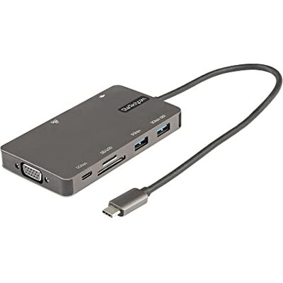 StarTech .com USB C multiport adapter, HDMI 4K 30Hz of VGA Travel Dock, USB 3.0 Hub (USB A/C-poorten), 100W Power Delivery, SD/Micro SD-kaartlezer, GbE, 30cm kabel, Mini Dock USB (DKT30CHVSDPD) StarTech .com USB C multiport adapter, HDMI 4K 30Hz of VGA Travel Dock, USB 3.0 Hub (USB A/C-poorten), 100W Power Delivery, SD/Micro SD-kaartlezer, GbE, 30cm kabel, Mini Dock USB (DKT30CHVSDPD)