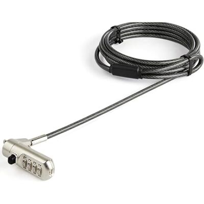 StarTech . COM C Diefstalbeveiligingskabel voor laptop, 2 m, combinatieslot, nano-sleuf, kabel voor Kensington veiligheidskabel 2 m StarTech . COM C Diefstalbeveiligingskabel voor laptop, 2 m, combinatieslot, nano-sleuf, kabel voor Kensington veiligheidskabel 2 m