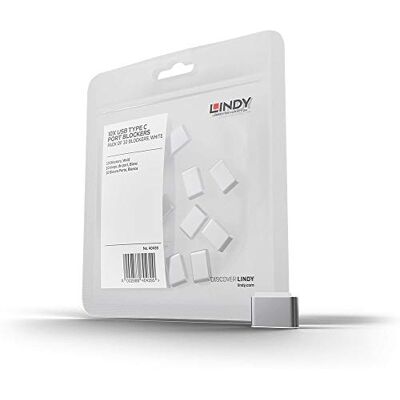 LINDY USB type C poortblokkering, wit, 10 stuks LINDY USB type C poortblokkering, wit, 10 stuks