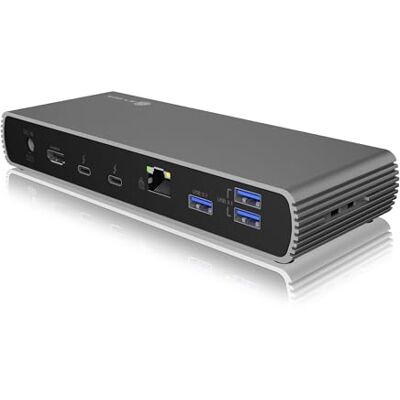ICY BOX Thunderbolt 4 Docking Station (10-in-1), dockingstation met 2 uitgangen (4K 60Hz), 2 TB4-poorten (40 Gbit/s), 4 USB 3.2 Gen 2-poorten (10 Gbit/s), 96 W PD, voor Windows & MacBook Pro/Air en meer, IB-DK8801-TB4 ICY BOX Thunderbolt 4 Docking Station (10-in-1), dockingstation met 2 uitgangen (4K 60Hz), 2 TB4-poorten (40 Gbit/s), 4 USB 3.2 Gen 2-poorten (10 Gbit/s), 96 W PD, voor Windows & MacBook Pro/Air en meer, IB-DK8801-TB4