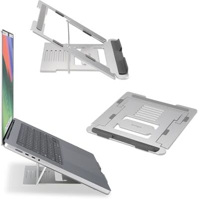 Kensington Laptopstandaard tot 16 inch, in hoogte en hoek verstelbaar, laptopverhoger en inklapbaar, met antislip pads, aluminium (K50417WW) Kensington Laptopstandaard tot 16 inch, in hoogte en hoek verstelbaar, laptopverhoger en inklapbaar, met antislip pads, aluminium (K50417WW)