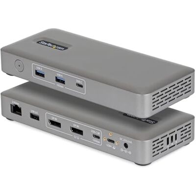 StarTech USB 4 dockingstation, dual 4K zonder driver voor macOS en Windows, universeel USB-C dockingstation met 100 W en 2,5 GbE laptoplading StarTech USB 4 dockingstation, dual 4K zonder driver voor macOS en Windows, universeel USB-C dockingstation met 100 W en 2,5 GbE laptoplading