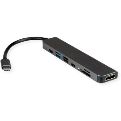 Value USB Type C Dockingstation, HDMI 4K60, 2x USB2.0 (A+C) + 1 x USB 3.2 Gen1 (A), 1 x PD, 1 x SD/TF Value USB Type C Dockingstation, HDMI 4K60, 2x USB2.0 (A+C) + 1 x USB 3.2 Gen1 (A), 1 x PD, 1 x SD/TF