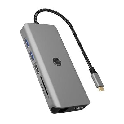 ICY BOX USB-C dockingstation (12 in 1) voor 2 monitoren (2 x HDMI), 4K 60Hz, vijfvoudige USB 3.0-hub, 100W stroomlevering, Gigabit Ethernet, SD-kaartlezer, IB-DK4061-CPD ICY BOX USB-C dockingstation (12 in 1) voor 2 monitoren (2 x HDMI), 4K 60Hz, vijfvoudige USB 3.0-hub, 100W stroomlevering, Gigabit Ethernet, SD-kaartlezer, IB-DK4061-CPD