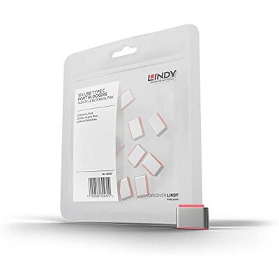 LINDY 10 x USB Type C Port Blocker zonder sleutel 40437 rood LINDY 10 x USB Type C Port Blocker zonder sleutel 40437 rood