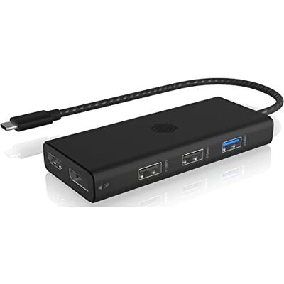ICY BOX USB-C dockingstation (9-in-1) met 2 x HDMI & 1 x DP, USB-C docking station voor laptop (3 USB 3.0, PD 100W), IB-DK4011-CPD ICY BOX USB-C dockingstation (9-in-1) met 2 x HDMI & 1 x DP, USB-C docking station voor laptop (3 USB 3.0, PD 100W), IB-DK4011-CPD