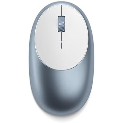 SATECHI M1 Bluetooth draadloze muis, blauw USB-C oplaadbaar, tot 45 dagen batterijduur, mat aluminium, 1200 dpi, voor MacBook, Windows en meer SATECHI M1 Bluetooth draadloze muis, blauw USB-C oplaadbaar, tot 45 dagen batterijduur, mat aluminium, 1200 dpi, voor MacBook, Windows en meer