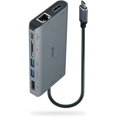 LINDY 43323 Mini Dock USB 3.2 Type C 4K HDMI & DP, PD 3.0 100W, USB 3.2, Gigabit Ethernet, SD, Audio LINDY 43323 Mini Dock USB 3.2 Type C 4K HDMI & DP, PD 3.0 100W, USB 3.2, Gigabit Ethernet, SD, Audio