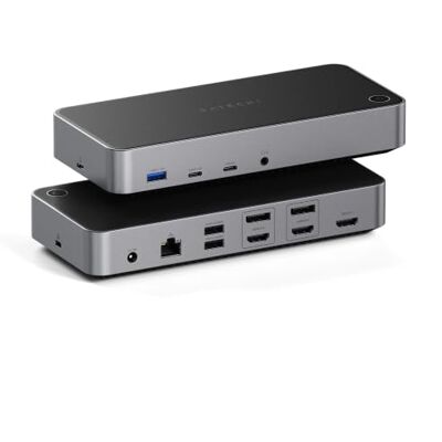 SATECHI 13-in-1 dockingstation, drievoudig scherm, PD 100W, 4K @60Hz 3 x HDMI, 2 x DisplayPort, Ethernet, 2 x USB-C en 3 x USB-A naar 10 Gbps, audio-aansluiting, voor MacBook en Windows SATECHI 13-in-1 dockingstation, drievoudig scherm, PD 100W, 4K @60Hz 3 x HDMI, 2 x DisplayPort, Ethernet, 2 x USB-C en 3 x USB-A naar 10 Gbps, audio-aansluiting, voor MacBook en Windows