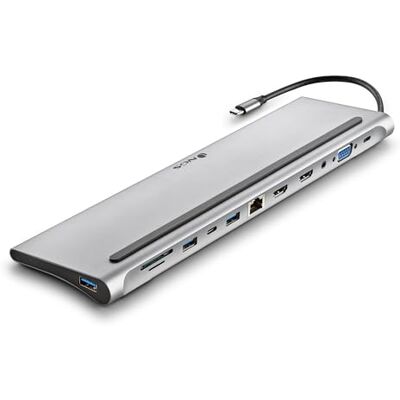 NGS Wonder Dock 12 USB 3.0 Type-C hub, 12-in-1 multiport hub, snel opladen Power Delivery, HDMI, VGA, RJ45, SD/TF, brede compatibiliteit (laptops, MacBook, mobiel), compact, NGS Wonder Dock 12 USB 3.0 Type-C hub, 12-in-1 multiport hub, snel opladen Power Delivery, HDMI, VGA, RJ45, SD/TF, brede compatibiliteit (laptops, MacBook, mobiel), compact,