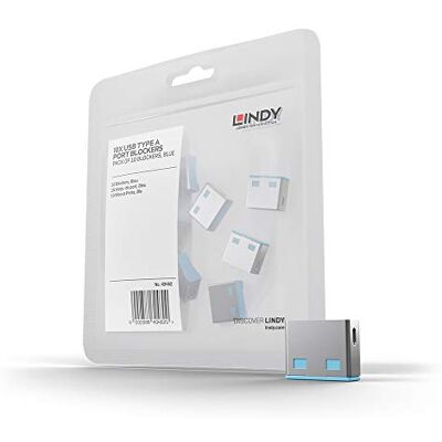 LINDY USB-sloten, 10 stuks, blauw LINDY USB-sloten, 10 stuks, blauw