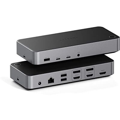 SATECHI 13-in-1 dockingstation, Triple HDMI 4K @60Hz, Ethernet, PD opladen 100W, 2x DisplayPort, 10Gbps gegevens 2x USB-C, 3x USB-A en Audio Jack voor MacBook, Laptop en meer SATECHI 13-in-1 dockingstation, Triple HDMI 4K @60Hz, Ethernet, PD opladen 100W, 2x DisplayPort, 10Gbps gegevens 2x USB-C, 3x USB-A en Audio Jack voor MacBook, Laptop en meer