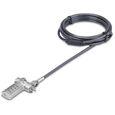 StarTech .com Universeel kabelslot voor 2 m laptop, geserialiseerde veiligheidskabel, compatibel met Noble Wedge/Nano/K-Slot StarTech .com Universeel kabelslot voor 2 m laptop, geserialiseerde veiligheidskabel, compatibel met Noble Wedge/Nano/K-Slot