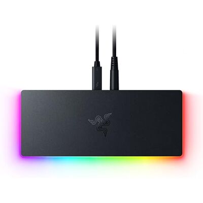 Razer Thunderbolt 5 Dock Chroma Dockingstation met 11 USB-Thunderbolt-poorten 3x DisplayPort USB-C Ethernet Passthrough 140W SD/UHS-kaart 3x USB M.2 uitbreiding EU-stekker PC/Mac Zwart Razer Thunderbolt 5 Dock Chroma Dockingstation met 11 USB-Thunderbolt-poorten 3x DisplayPort USB-C Ethernet Passthrough 140W SD/UHS-kaart 3x USB M.2 uitbreiding EU-stekker PC/Mac Zwart