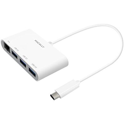 Macally UCHUB3GB USB-C naar 3 USB-A-poorten en 1 Gigabit Ethernet-poort voor MacBook, MacBook Pro Macally UCHUB3GB USB-C naar 3 USB-A-poorten en 1 Gigabit Ethernet-poort voor MacBook, MacBook Pro