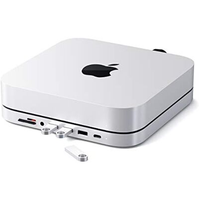 SATECHI Type-C Aluminium Standaard & Hub – USB-C-datapoort, Micro/SD-kaartlezers, USB 3.0 & Koptelefoonaansluiting – Compatibel met 202 & 2018 Mac Mini (Zilver) 3x USB-A et 1x USB-C à 5Gbps, lecteurs Micro/SD, audio 3,5 mm (non compatible avec Mac Mini SATECHI Type-C Aluminium Standaard & Hub – USB-C-datapoort, Micro/SD-kaartlezers, USB 3.0 & Koptelefoonaansluiting – Compatibel met 202 & 2018 Mac Mini (Zilver) 3x USB-A et 1x USB-C à 5Gbps, lecteurs Micro/SD, audio 3,5 mm (non compatible avec Mac Mini