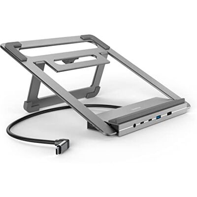 Hama USB C dockingstation met 12-poorts laptopstandaard (4 x USB A, 2 x HDMI, 3 x USB-C, 1 x DisplayPort, 1 x LAN/Ethernet, 1 x 3,5 mm jackstekker, 12-in-1 USBC-hub, houder voor Hama USB C dockingstation met 12-poorts laptopstandaard (4 x USB A, 2 x HDMI, 3 x USB-C, 1 x DisplayPort, 1 x LAN/Ethernet, 1 x 3,5 mm jackstekker, 12-in-1 USBC-hub, houder voor