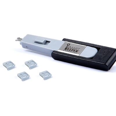 Smart Keeper SmartKeeper ESSENTIAL 4 stuks mini-USB B-poortblokkers + sleutel/grijs Smart Keeper SmartKeeper ESSENTIAL 4 stuks mini-USB B-poortblokkers + sleutel/grijs
