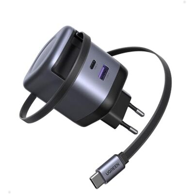UGREEN Nexode 65 W snellader USB C met intrekbare kabel GaN Tech UGREEN Nexode 65 W snellader USB C met intrekbare kabel GaN Tech