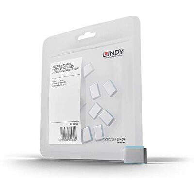 LINDY USB type C poortblokkering, blauw, 10 stuks LINDY USB type C poortblokkering, blauw, 10 stuks