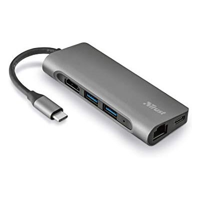 Trust 23331 Docking Station met kabel USB 3.2 Gen 1 (3.1 Gen 1) Type C zilver Trust 23331 Docking Station met kabel USB 3.2 Gen 1 (3.1 Gen 1) Type C zilver