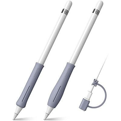FINTIE 2 stuks siliconen handgrepen compatibel met Apple Pencil Pro/USB-C en Apple Pencil 1e en 2e generatie met 1 Tether kabeladapter, ergonomische beschermende penhouder lavendel FINTIE 2 stuks siliconen handgrepen compatibel met Apple Pencil Pro/USB-C en Apple Pencil 1e en 2e generatie met 1 Tether kabeladapter, ergonomische beschermende penhouder lavendel