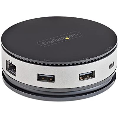 StarTech .com USB C Multiport Adapter USB 3.1 Gen 2 10 Gbit/s Type-C Mini Docking Station met HDMI/DisplayPort 4K 60Hz of VGA 1080p Passthrough, USB 3-poorts hub, GbE docking station m StarTech .com USB C Multiport Adapter USB 3.1 Gen 2 10 Gbit/s Type-C Mini Docking Station met HDMI/DisplayPort 4K 60Hz of VGA 1080p Passthrough, USB 3-poorts hub, GbE docking station m