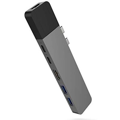 Targus Hyper NET 6-in-2 Dock voor MacBook Pro Touch Bar 6 USB-poorten grijs Targus Hyper NET 6-in-2 Dock voor MacBook Pro Touch Bar 6 USB-poorten grijs