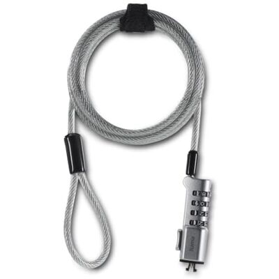 Hama Kabelslot voor laptop, pc of combinatiescherm (veiligheidskabel voor pc, 4-cijferig slot, 1,85 m, staal) Hama Kabelslot voor laptop, pc of combinatiescherm (veiligheidskabel voor pc, 4-cijferig slot, 1,85 m, staal)