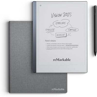 reMarkable 2 Advanced Pack Tablet met elektronische inkt – 10,3 inch display zwart en wit + Marker Plus-stylus met geïntegreerde gum + hoes voor Book Folio Polymeer Basalt reMarkable 2 Advanced Pack Tablet met elektronische inkt – 10,3 inch display zwart en wit + Marker Plus-stylus met geïntegreerde gum + hoes voor Book Folio Polymeer Basalt
