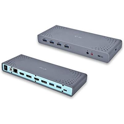 i-tec Universele USB-A 3.0 / USB-C 5K 60Hz docking station (bekabeld, USB 3.0 (3.1 Gen 1) Type-C, 3,5 mm, USB Type-A, USB Type-C, 10,100,1000 Mbit/s, nr. zwart, turquoise ise) i-tec Universele USB-A 3.0 / USB-C 5K 60Hz docking station (bekabeld, USB 3.0 (3.1 Gen 1) Type-C, 3,5 mm, USB Type-A, USB Type-C, 10,100,1000 Mbit/s, nr. zwart, turquoise ise)