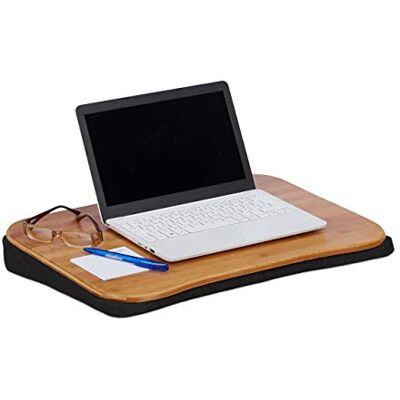 Relaxdays , Natuur laptopkussen bamboe, afneembaar kussen, draaggreep, laptop onderlegger b x d: 51 x 37 cm (tot 22 inch), standaard Relaxdays , Natuur laptopkussen bamboe, afneembaar kussen, draaggreep, laptop onderlegger b x d: 51 x 37 cm (tot 22 inch), standaard