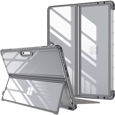 FINTIE Beschermhoes voor Microsoft Surface Pro 11/Pro 10 (2024)/Pro 9/Pro 9 5G (2022) 13 inch, hard, schokbestendig, met originele standaard, compatibel met type cover, grijs FINTIE Beschermhoes voor Microsoft Surface Pro 11/Pro 10 (2024)/Pro 9/Pro 9 5G (2022) 13 inch, hard, schokbestendig, met originele standaard, compatibel met type cover, grijs