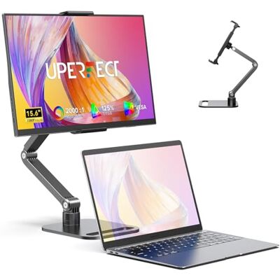 UPERFECT Draagbaar scherm, ultradun laptopscherm 15,6 inch 125 1080p, contrast 2000:1, VESA-ondersteuning, inclusief USB-C en mini extern HDMI-scherm voor laptop UPERFECT Draagbaar scherm, ultradun laptopscherm 15,6 inch 125 1080p, contrast 2000:1, VESA-ondersteuning, inclusief USB-C en mini extern HDMI-scherm voor laptop