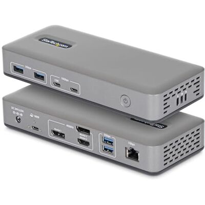 StarTech USB-C dockingstation, drievoudig dockingstation HDMI MST 4K 60Hz, laptoplader 100W, 1GbE, zonder drivers, venster StarTech USB-C dockingstation, drievoudig dockingstation HDMI MST 4K 60Hz, laptoplader 100W, 1GbE, zonder drivers, venster