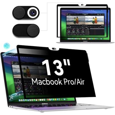 Protescreen Privacyfilter voor MacBook Air 13 inch (2018-2021, M1) en MacBook Pro 13 inch (2016-2022, M1, M2), afneembare schermbescherming, anti-spionage-filter, blauw reflecterend licht, laptop privacyscherm Protescreen Privacyfilter voor MacBook Air 13 inch (2018-2021, M1) en MacBook Pro 13 inch (2016-2022, M1, M2), afneembare schermbescherming, anti-spionage-filter, blauw reflecterend licht, laptop privacyscherm