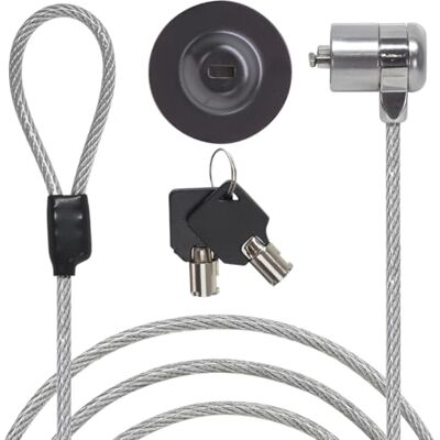 Waytex Kabelslot met sleutel, voor laptop, pc, tablet, smartphone en elektronische apparaten met verankering, zeer sterk, 1,80 m kabel Waytex Kabelslot met sleutel, voor laptop, pc, tablet, smartphone en elektronische apparaten met verankering, zeer sterk, 1,80 m kabel