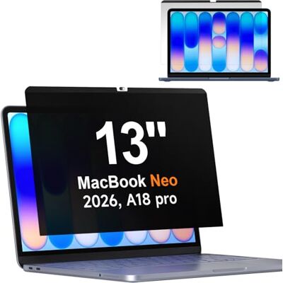 Mamol Ecran de Confidentialite Magnetique pour MacBook Neo 13" A18 Pro 2026, Filtre de Lumiere Bleue Mat Amovible Anti-Reflet Mamol Ecran de Confidentialite Magnetique pour MacBook Neo 13" A18 Pro 2026, Filtre de Lumiere Bleue Mat Amovible Anti-Reflet